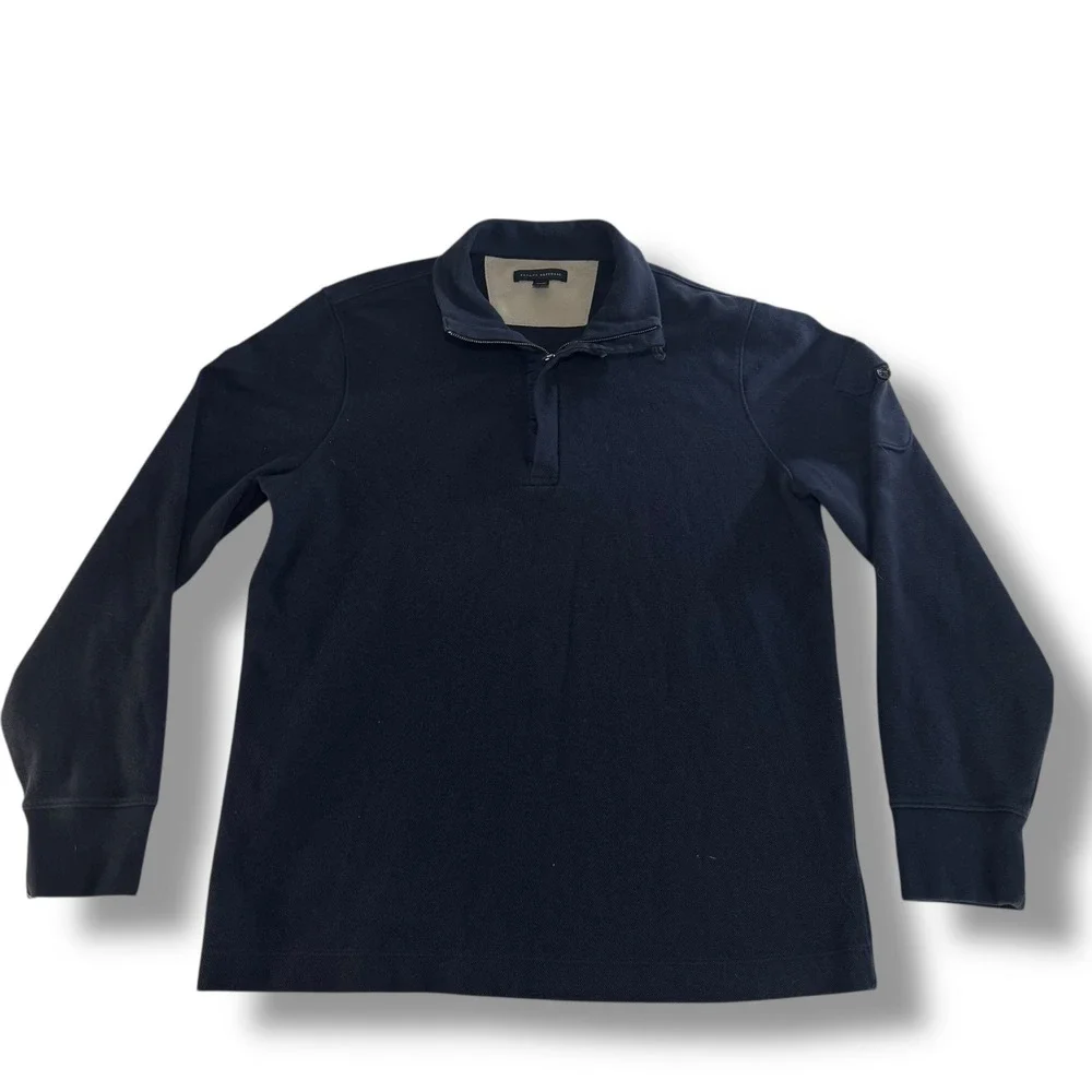 Banana Republic Navy Quarter Zip Pullover Large Classic Casual‎
